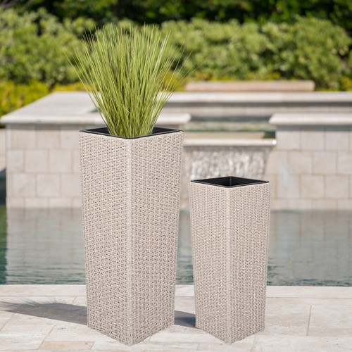 Outdoor wicker flower pots - pe,