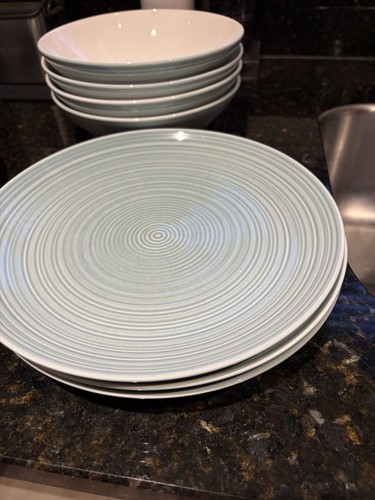 Denby teal concentric dinner - denby,