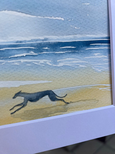 Greyhound dog running - , on