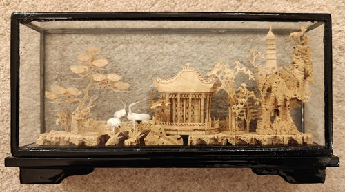 Vintage chinese cork art - chinese,