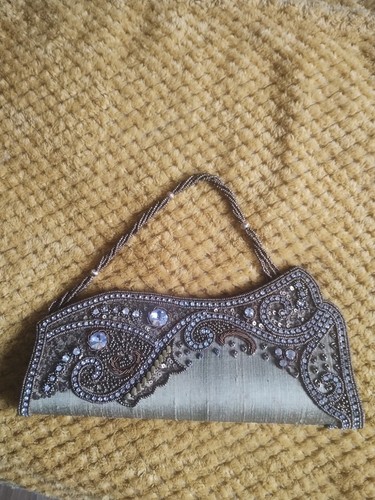 Gold coloured sateen - gold, jewelled