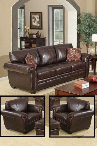 Brown leather traditional - leather, 3