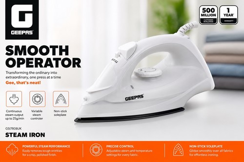 Geepas steam iron dry - steam,
