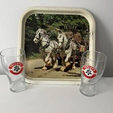 Tetley bitter tray glasses - bitter,