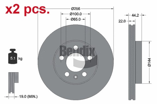 Pcs front brake disc rotos - pcs,
