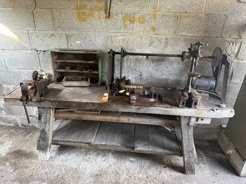 Vintage wooden workbench - vintage,