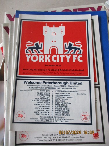 1982 york city v - york,