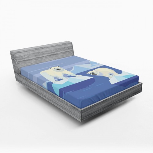 Polar bear fitted sheet - fitted, icy