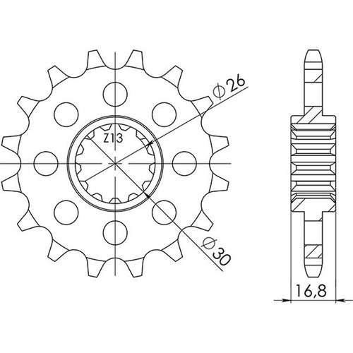 Pitch sprocket 525 z 16 - 525,