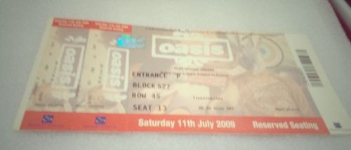 Oasis ticket wembley stadium - ticket,