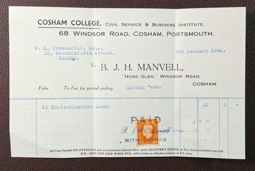 1940 cosham college civil - cosham,