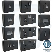Matt black screwless switches - matt,