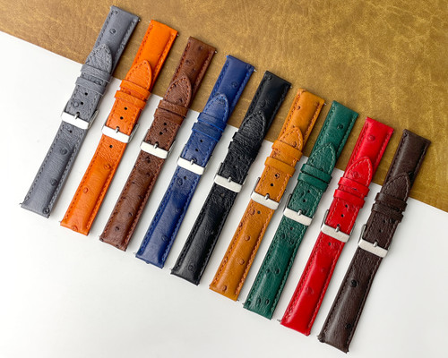 Ostrich leather watch - leather, strap