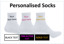 Personalised custom white trainer ankle birthday novelty gift wedding socks