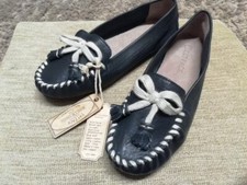 Fat Face Blue Leather Moccasins. Size 4 ( Eur 37). New With Tags