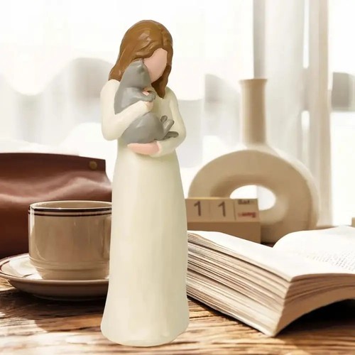 Cat angel resin figurine - angel,