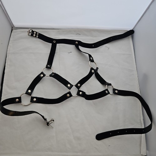 Leather halterneck hollow - leather,