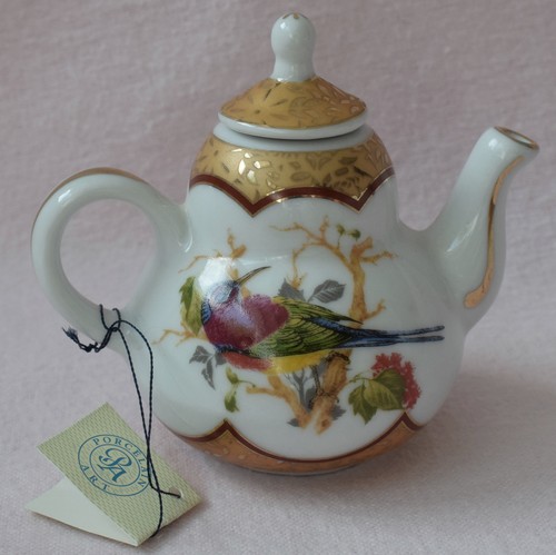 Porcelain art miniature teapot - miniature,