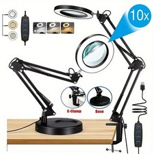 10X LED Magnifier Glass Desk