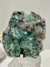 Green Fluorite on Smoky Quartz