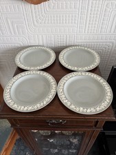 4 Wedgwood Grey Embossed Queensware 21cm Salad Plates