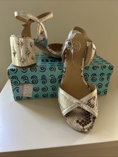 ASH Evening Sandals Snakeskin Effect In Silver Size 40