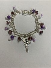 Purple & White Tinkerbell Fairy Charm Bracelet
