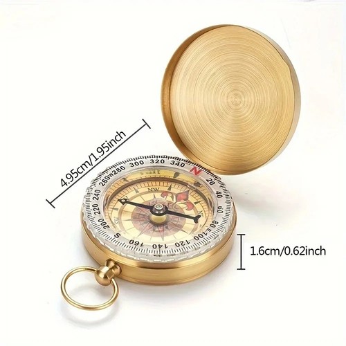 Brass pocket compass - pocket, outdoor