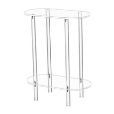 Acrylic Small Table 2 Tiers Simple Easy Assembly for Restaurant Hotel Office