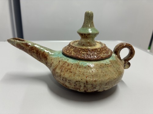 Pottery teapot shape oil - teapot,