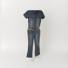 Vintage 90s Y2K Revolt Jeans Co Denim Romper Coveralls Catsuit Sz M