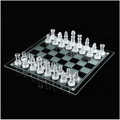 Glass chess set traditional - chess,