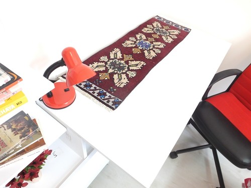 Vintage red table handmade - vintage,