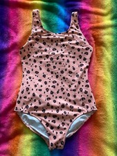 Girls pink leopard print swimsuit F&F age 12-13 new without tags