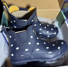 Joules Women Short Height Printed Wellibob Wellies-  Navy Spots - adults 7  