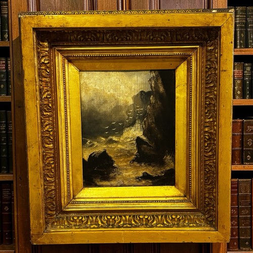 Victorian gilt framed storm - gilt,
