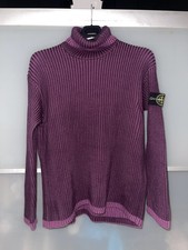 Stone island burgundy purple Ribbed Knit Roll Neck Jumper Size medium