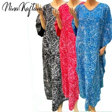 New NINA Abstract Batik Kaftan Caftan Long Beach Swimwear Maxi Long Summer Dress