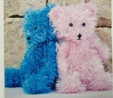 BABY teddy toy  knitting pattern .  9 3/4 inch dk eyelash yarn