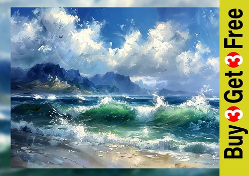 Majestic coastal seascape oil - majestic,