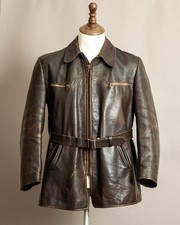 1940s Bergfreund German Horsehide Leather Jacket – Rare WWII Era Collectible