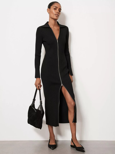 Mint velvet zip front rib - mint,