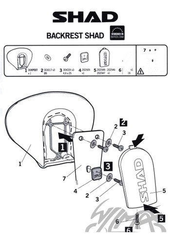 Passenger backrest for honda - passenger,