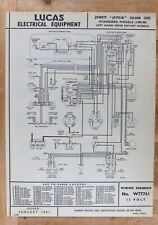 Original LUCAS Jowett Javelin Standard LHD Wiring Diagram 1949-50 W77761