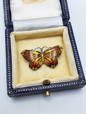 Beautiful Antique Sterling Silver & Enamel Butterfly Brooch – circa 1920