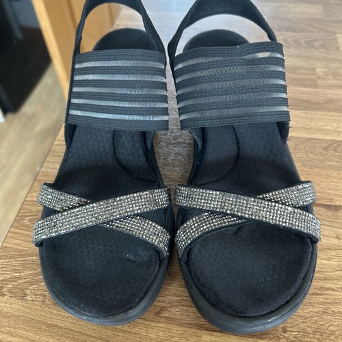 Skechers black wedge - skechers,