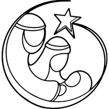 'Cute Nativity Scene' Unmounted Rubber Stamp (RS052066)