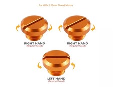 KTM DUKE 125 200 390 790 890 1290 Set of 3 Orange Mirror Blanking Plugs M10x1.25