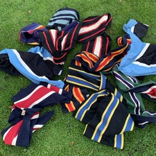 Joblot Vintage Wool Striped University College Scarves scarf x9 upcycle project 