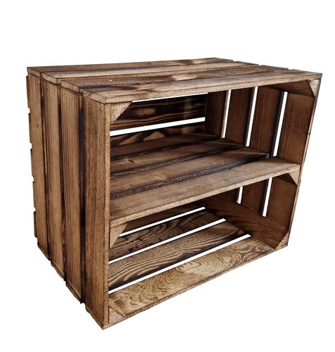 Wooden crates with shelf - , in